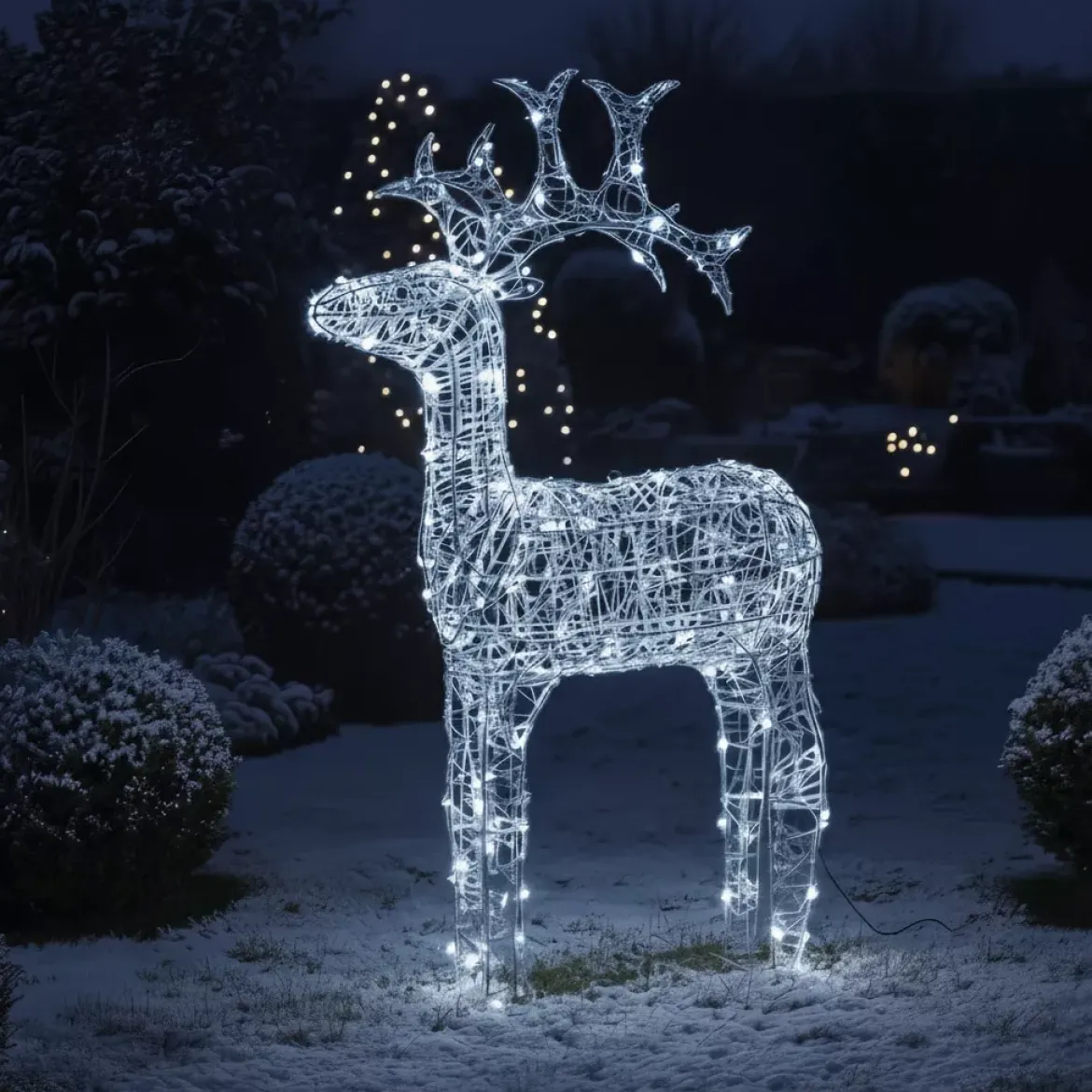 Renna luminosa flessibile 120 LED (H110 cm) Skoll Bianco freddo