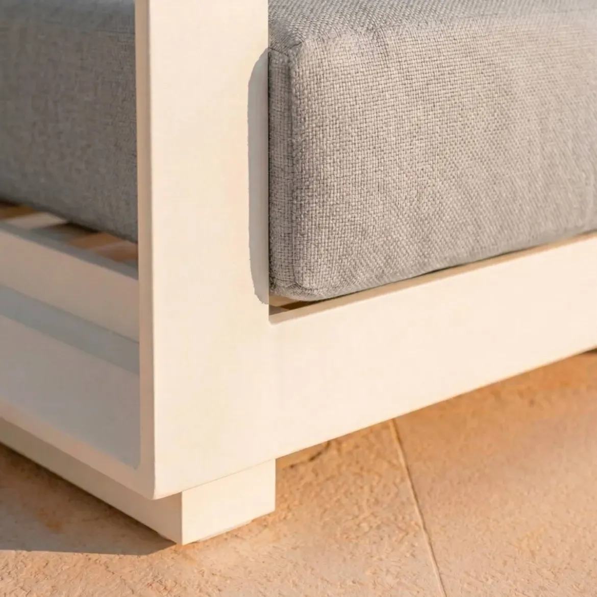 Salotto da giardino alluminio 5 posti 4 pezzi Elba Bianco e grigio chiaro