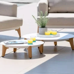 Salotto da giardino alluminio 7 posti 6 pezzi Monte Carlo Bianco e beige