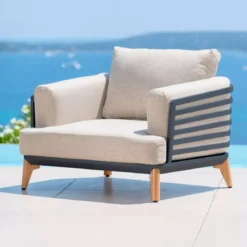 Salotto da giardino alluminio 7 posti 6 pezzi Monte Carlo Grigio antracite e tortora