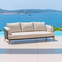 Salotto da giardino alluminio 7 posti 6 pezzi Monte Carlo Grigio antracite e tortora