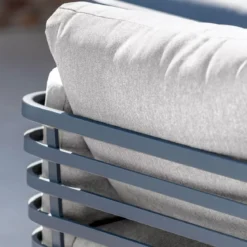 Salotto da giardino alluminio 8 posti 6 pezzi Monte Carlo Grigio antracite e grigio chiaro