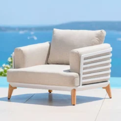 Salotto da giardino alluminio 9 posti 12 pezzi Monte Carlo Bianco e tortora
