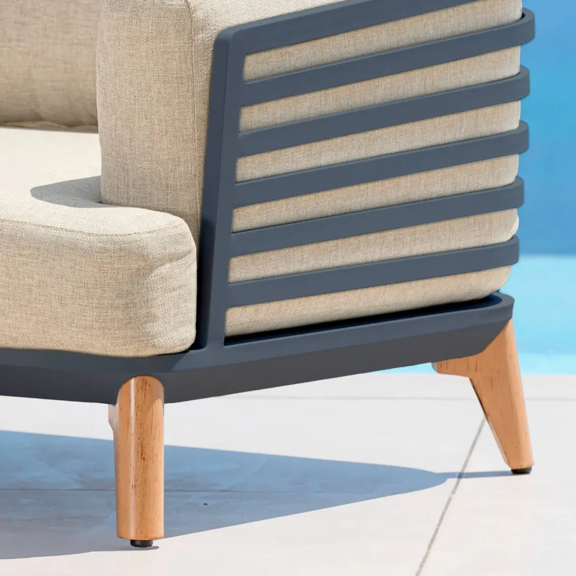 Salotto da giardino alluminio 9 posti 12 pezzi Monte Carlo Grigio antracite e beige
