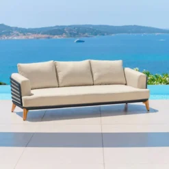 Salotto da giardino alluminio 9 posti 12 pezzi Monte Carlo Grigio antracite e beige
