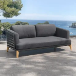 Salotto da giardino alluminio 4 posti 5 pezzi Monte Carlo Grigio antracite