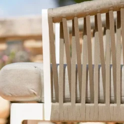 Salotto da giardino in alluminio 4 posti 4 pezzi Amalfi Bianco e tortora