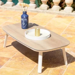 Salotto da giardino in alluminio 4 posti 4 pezzi Amalfi Bianco e beige