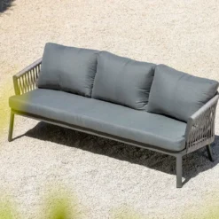 Salotto da giardino in alluminio 7 posti 5 pezzi Amalfi Grigio antracite