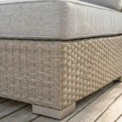 Salotto da giardino in resina intrecciata 5 posti 6 pezzi Palma Grigio