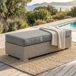 Salotto da giardino in resina intrecciata 9 posti 9 pezzi Palma Grigio e antracite