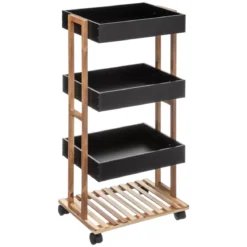 Scaffale cucina 4 livelli x Natureo Nero