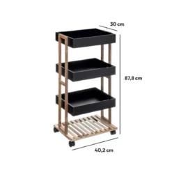 Scaffale cucina 4 livelli x Natureo Nero