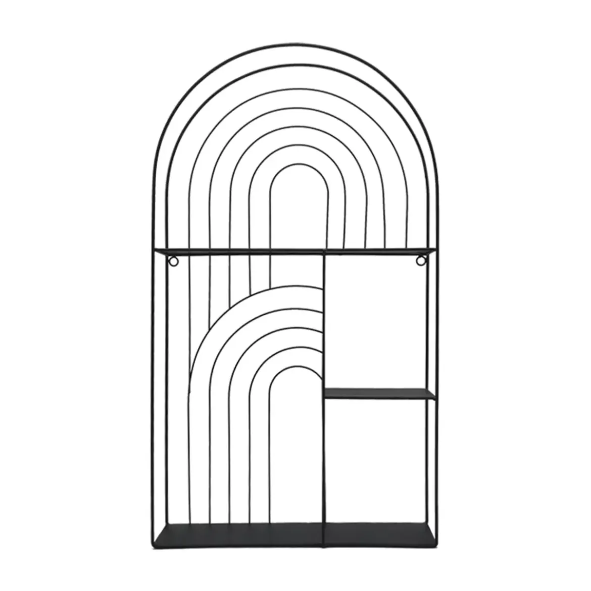 Scaffale da parete metallo 3 ripiani (Alt 70 cm) Tiggy Nero