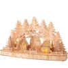 Scena di vita luminosa a pile in legno (44 x H26 cm) Paesaggio nordico