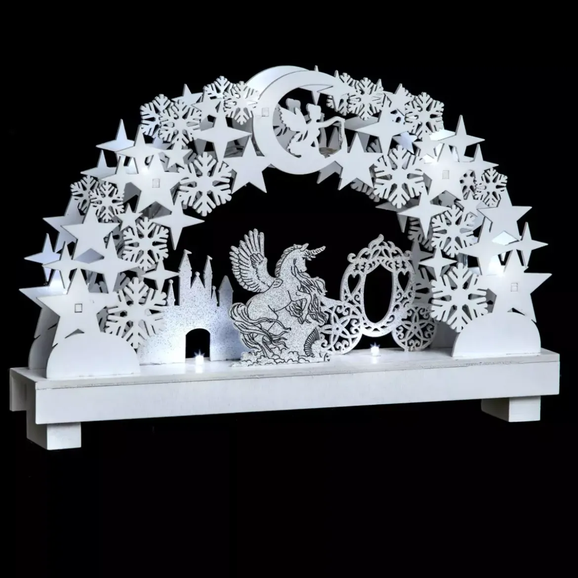 Scena luminosa a pile (H21 cm) Castello incantato Bianco freddo