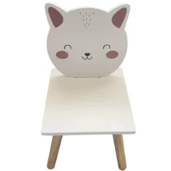 Sedia bambini legno (Alt 46 cm) Gattino Bianco