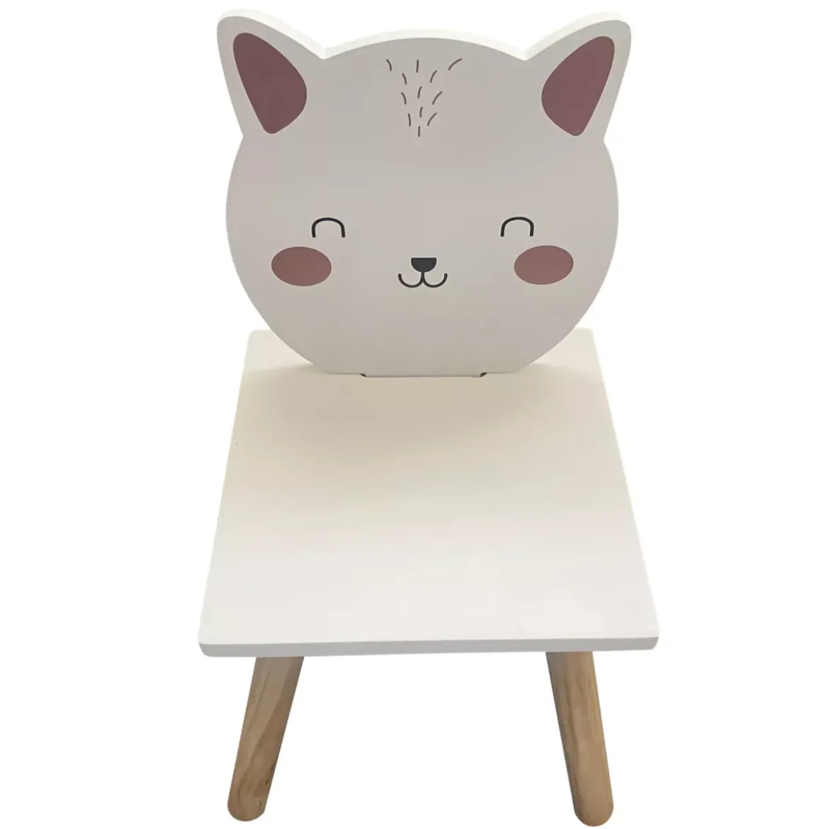 Sedia bambini legno (Alt 46 cm) Gattino Bianco