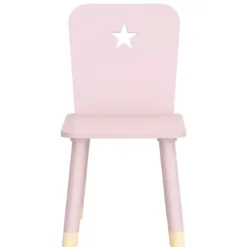 Sedia bambino legno (H50 cm) Stars Rosa
