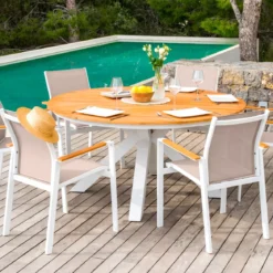 Sedia da giardino alluminio impilabile Bali - Bianco
