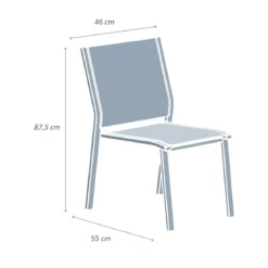 Sedia da giardino impilabile Alluminio Murano Grigio antracite