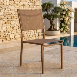 Sedia da giardino impilabile in alluminio Murano Bronzo