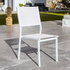 Sedia da giardino impilabile Alluminio Murano Bianco