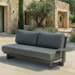 Set angolare da giardino in alluminio 6 posti Long Beach Grigio antracite