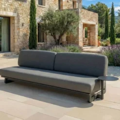 Set angolare da giardino in alluminio 7 posti 7 pezzi Long Beach Grigio antracite