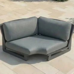 Set angolare da giardino in alluminio 5 posti Long Beach Grigio antracite