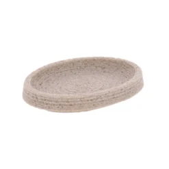 Set bicchiere distributore e porta sapone in poliresina effetto sabbia Lina Beige