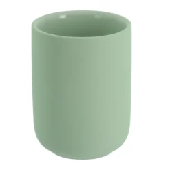 Set bicchiere, portasapone e distributore in grès Timeless Azzurro