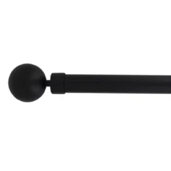 Set completo bastone tenda regolabile (L120 - L210 cm / Ø28 mm) Gaïa Nero