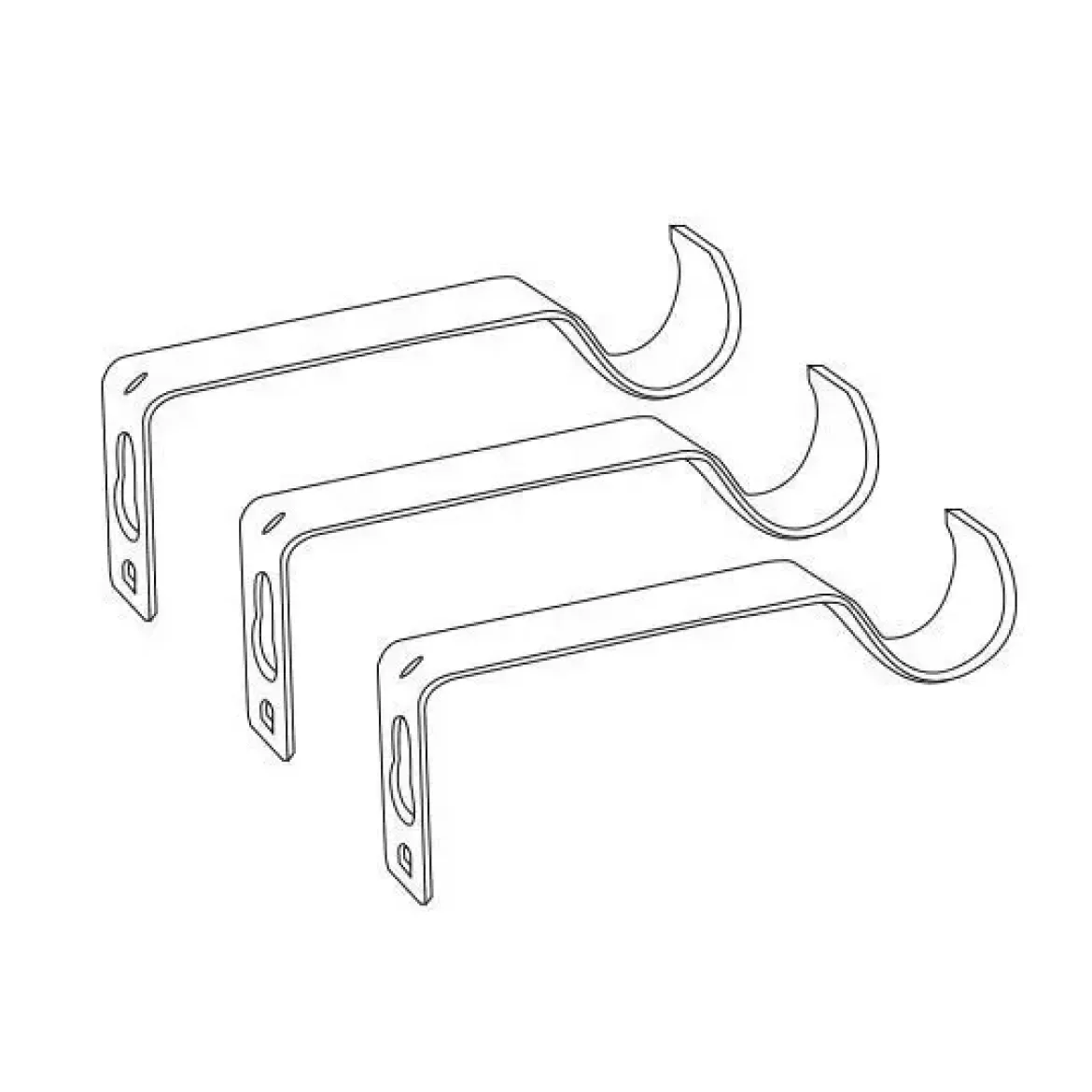 Set completo bastone tenda regolabile (L120 - L210 cm / Ø28 mm) Gaïa Nero