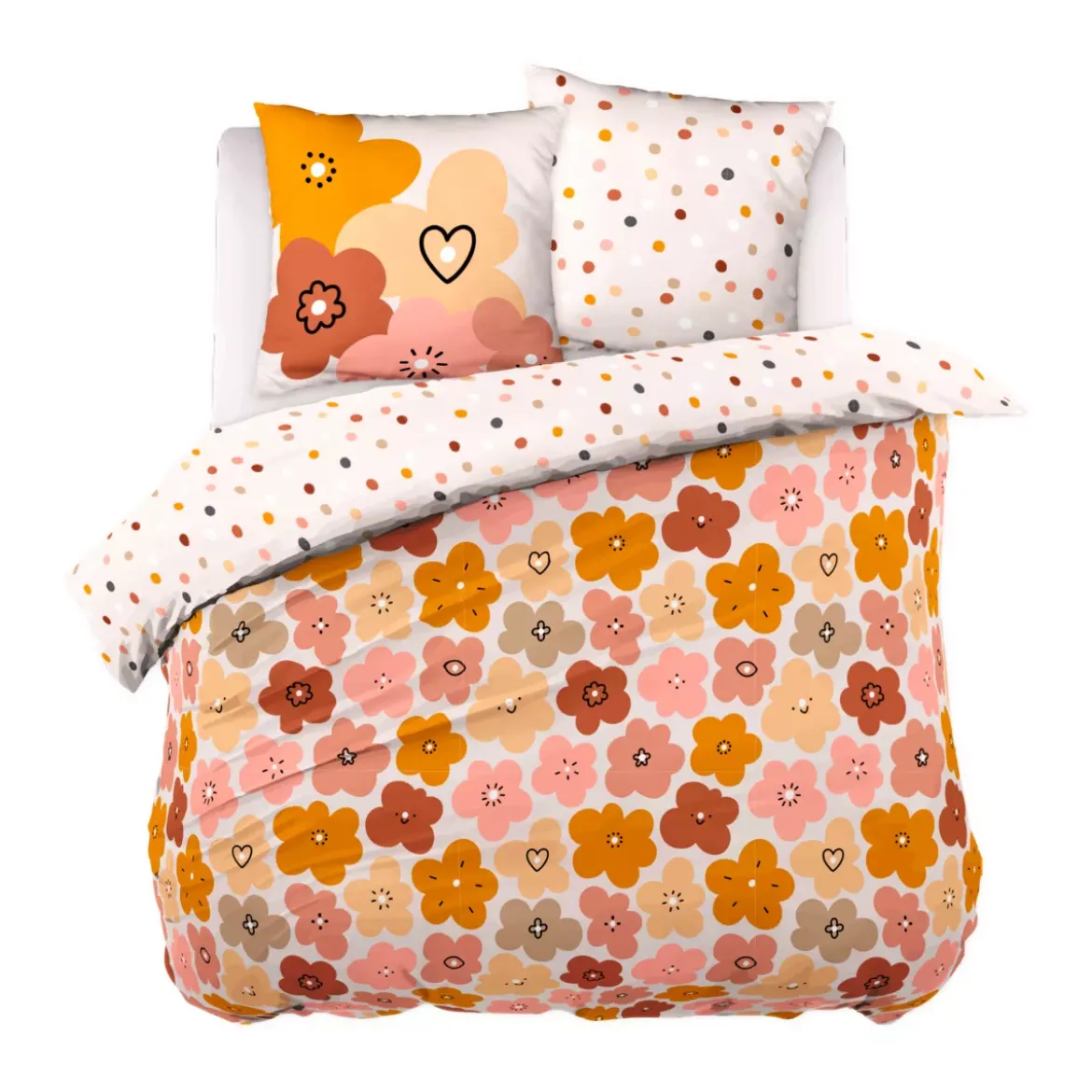 Set copripiumino e due federe per bambini in cotone (200 x 200 cm) Barbotine Multicolore