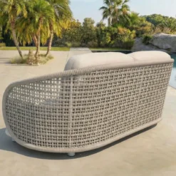 Set da giardino effetto rattan e alluminio 7 posti 6 pezzi Riviera Beige
