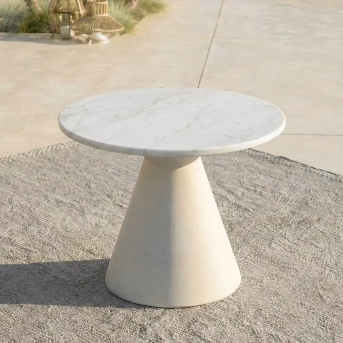 Set da giardino effetto rattan e alluminio 8 posti 6 pezzi Riviera Beige