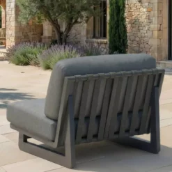 Set da giardino in alluminio 5 posti 5 pezzi Long Beach Grigio antracite