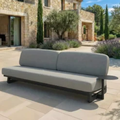 Set da giardino in alluminio 5 posti 5 pezzi Long Beach Grigio antracite e tortora