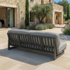 Set da giardino in alluminio 5 posti 5 pezzi Long Beach Grigio antracite e tortora