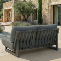 Set da giardino in alluminio 4 posti 4 pezzi Long Beach Grigio antracite
