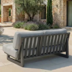 Set da giardino in alluminio 4 posti 4 pezzi Long Beach Grigio antracite e grigio chiaro
