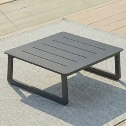 Set da giardino in alluminio 4 posti 4 pezzi Long Beach Grigio antracite e tortora