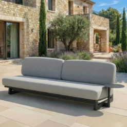 Set da giardino in alluminio 7 posti 6 pezzi Long Beach Grigio antracite e grigio chiaro