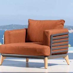 Set da giardino in alluminio 2 posti 3 pezzi Monte Carlo Grigio antracite e terracotta
