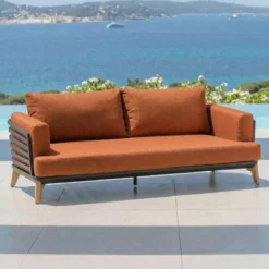 Set da giardino in alluminio 4 posti 5 pezzi Monte Carlo Grigio antracite e terracotta