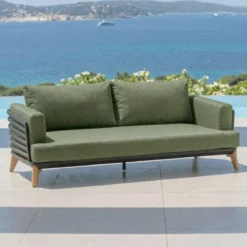 Set da giardino in alluminio 4 posti 5 pezzi Monte Carlo Grigio antracite e verde rosmarino