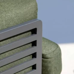 Set da giardino in alluminio 4 posti 5 pezzi Monte Carlo Grigio antracite e verde rosmarino