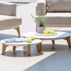 Set da giardino in alluminio 5 posti 5 pezzi Monte Carlo Bianco e verde rosmarino
