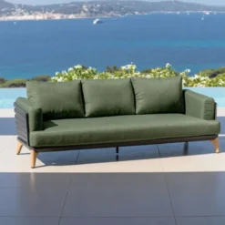 Set da giardino in alluminio 5 posti 5 pezzi Monte Carlo Grigio antracite e verde rosmarino